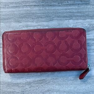Coach Red Embossed Wallet